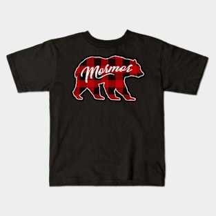 Red Plaid Mormor Bear Shirt Matching Pajama Family Kids T-Shirt